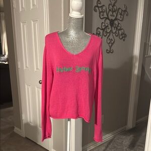 Women's V-Neck Sweater - Pink Harbor Springs Large‎